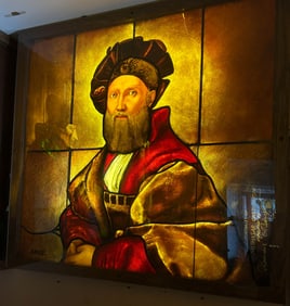 STAINED GLASS PORTRAIT PANEL