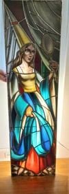 ART NOUVEAU STAINED GLASS WINDOW