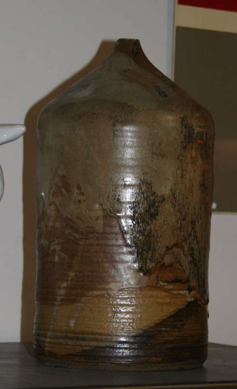 STONEWARE BOTTLE: Signed on bottom; H-12"