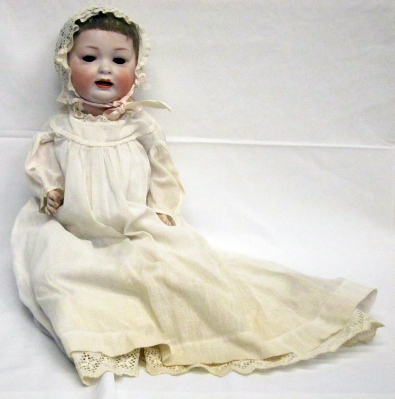 KESTNER BISQUE CHARACTER BABY: Louis Wolf #152; German; by Patricia Smith; sleep eyes (unattached); bent baby limbs; wig is thin; H-20", VG-EX