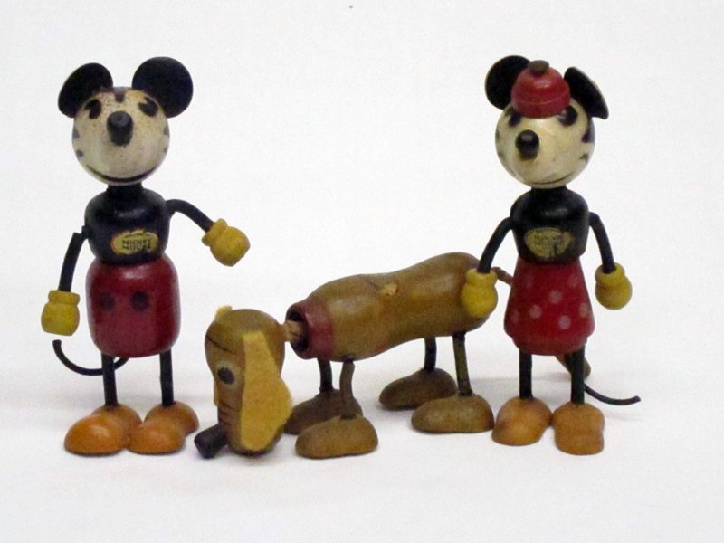 FUN-E-FLEX MICKEY, MINNIE & PLUTO: H-3 1/2", VG-EX