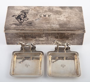 (3) PCS. STERLING CIGARETTE BOX & NUT DISHES