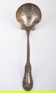STERLING PUNCH LADLE: Dominick & Haff, No. 10; [5.69 TO], L-11 3/4", VG-EX