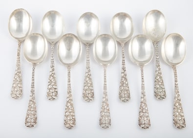 (10) SCHOFIELD STERLING SOUP SPOONS