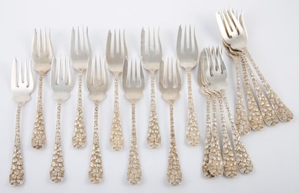 (18) SCHOFIELD STERLING SALAD FORKS