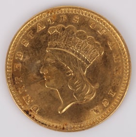 1857 $1 DOLLAR GOLD COIN