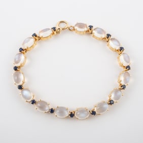 MOONSTONE & SAPPHIRE BRACELET