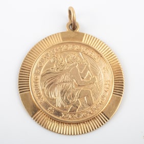 14K GOLD SAINT CHRISTOPHER DROP