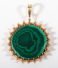 MALACHITE & 14K GOLD DROP