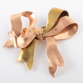 14K GOLD BOW BROOCH
