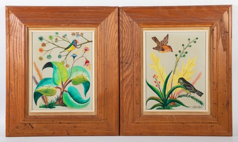 A. LEONEUS HAITIAN PAINTINGS - PAIR