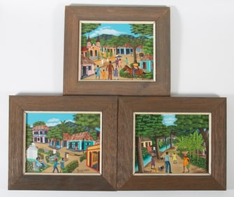 AMIE WILLER HAITIAN PAINTINGS (3)