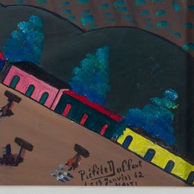 HAITIAN STREET SCENE PAINTINGS (2)