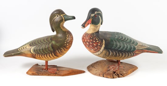 WOOD DUCK SCULPTURES (2)