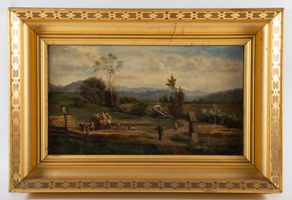 VICTORIAN "HAYING" PAINTING