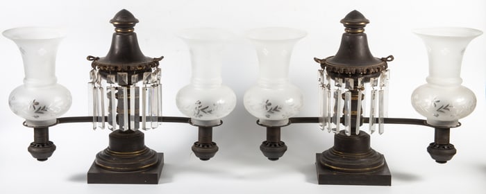 PAIR ARGAND LAMPS
