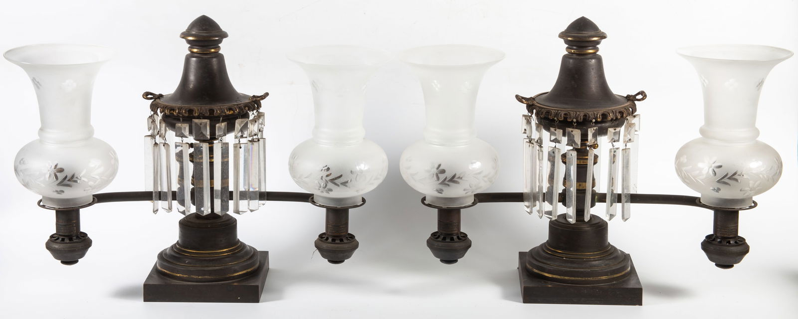 PAIR ARGAND LAMPS (1 of 4)
