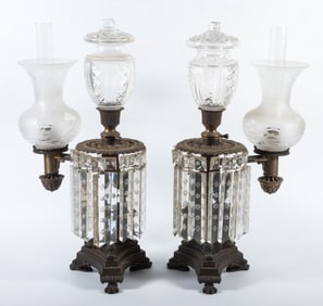 PAIR ARGAND LAMPS