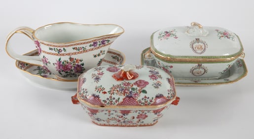 EXPORT, ETC. PORCELAIN (3) PCS.