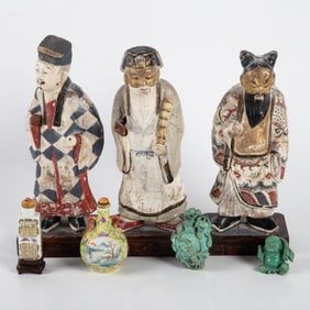 ASIAN SNUFF BOTTLES / FIGURES (7)