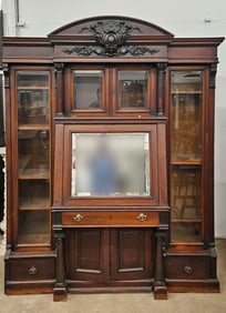 VICTORIAN SECRETARY / BOOKCASE - (3) PCS