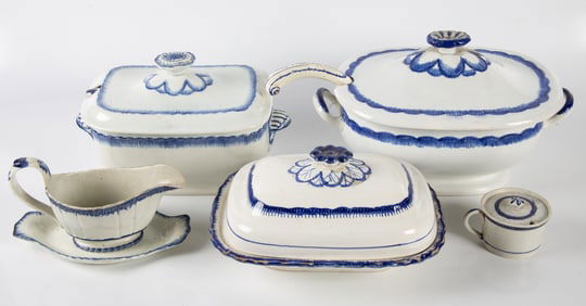 LEEDS WARE - BLUE EDGE (5)
