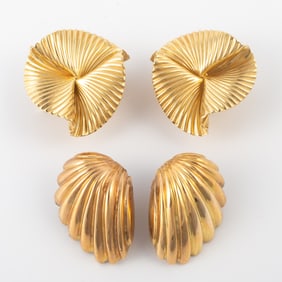 (2) PAIR 14K GOLD EARRINGS