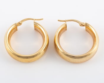 14K GOLD HOOP EARRINGS