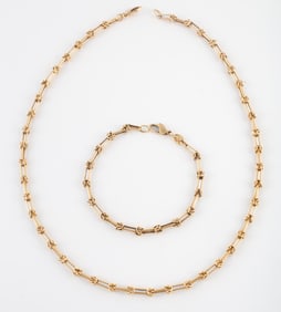 14K GOLD NECKLACE & BRACELET SET