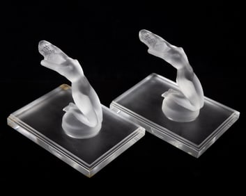 LALIQUE CHRYSIS BOOKENDS