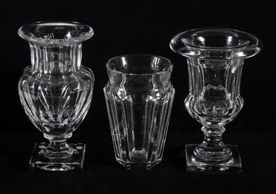BACCARAT CRYSTAL VASES (3)