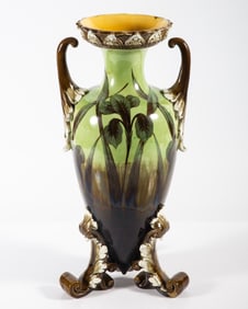 AUSTRIAN FLORAL CERAMIC VASE