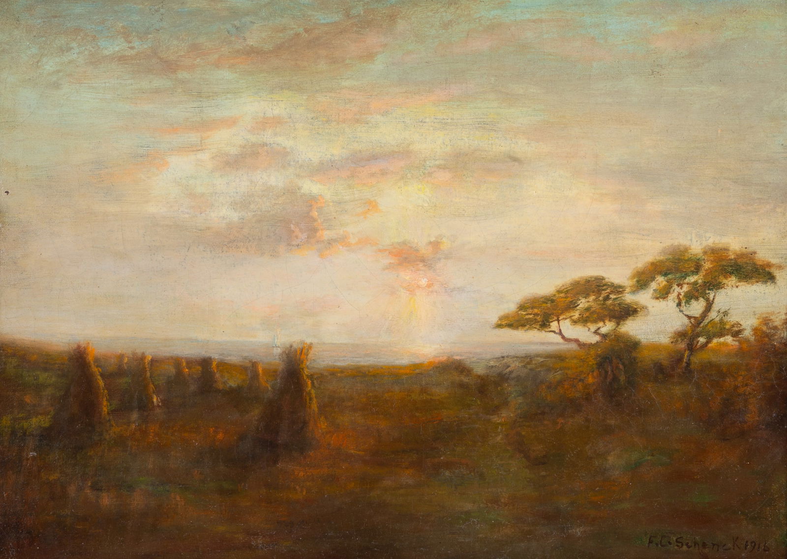 SCHENCK HAYSTACKS PAINTING (1 of 4)