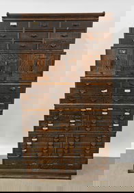 UNUSUAL OAK OFFICE CABINET