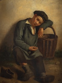 GENRE PAINTING OF BOY
