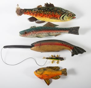 FISH DECOYS, ETC. (4)