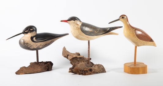 SHORE BIRD CARVINGS (3)