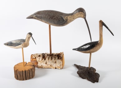 SHORE BIRD CARVINGS (3)