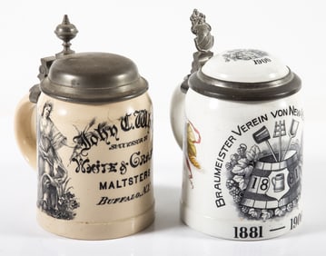 METTLACH STEINS (2) 1/2 L