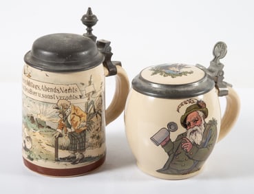 METTLACH STEINS (2) 1/2 L