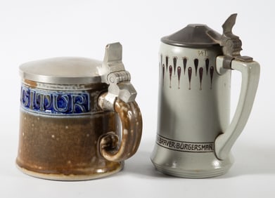 METTLACH, ETC. STEINS (2)