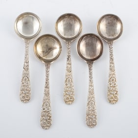 (5) STERLING HOT CHOCOLATE SPOONS