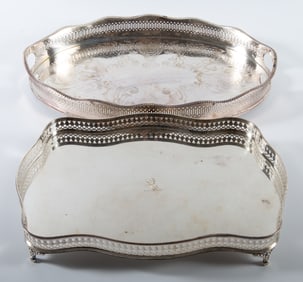 (2) ANTIQUE SILVER PLATES