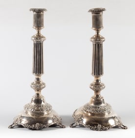 PAIR OF SILVER CANDLESTICKS