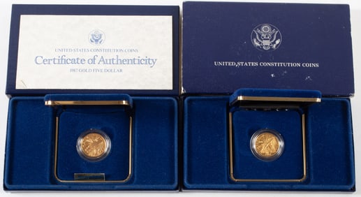 (2) GOLD CONSTITUTION COINS