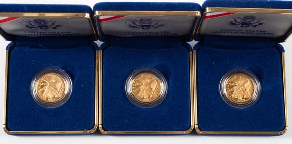 (3) U.S. CONSITUTION GOLD COINS
