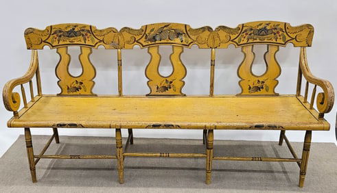 PAINTED DEACONS BENCH