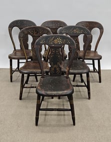 (6) PAINTED BALLOON BACK CHAIRS