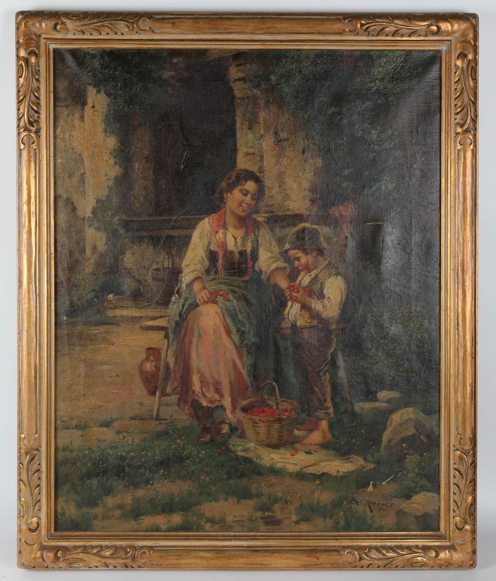 A. RAUFER GENRE PAINTING (1 of 6)