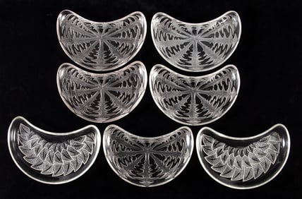 (7) LALIQUE BONE DISHES